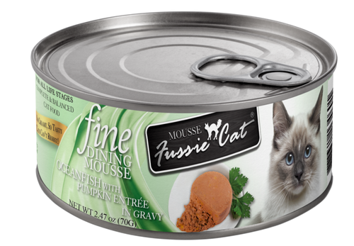 Fussie Cat Fine Dining Mousse Ocean Fish with Pumpkin Entree in Gravy Canned Cat Food