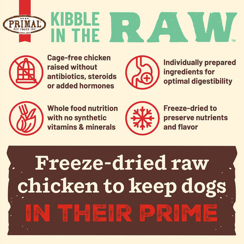 Primal Pet Foods Kibble in the Raw Chicken Recipe for Dogs