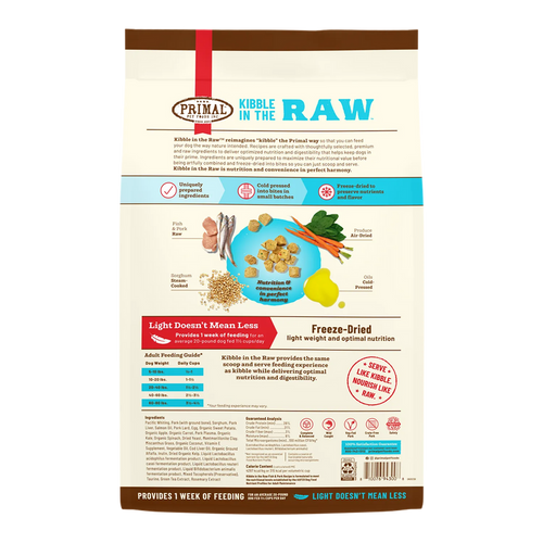 Primal Pet Foods Kibble in the Raw Fish & Pork Recipe for Dogs