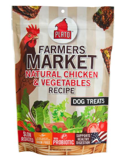 Plato Farmers Market Grain-Free Natural Chicken & Vegetables Dog Treats