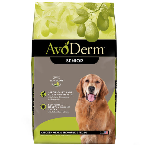 AvoDerm Natural Senior Chicken Meal & Brown Rice Formula Dog Food